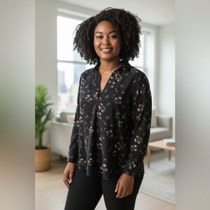 H&M Long Sleeve, Floral Blouse, Sz M